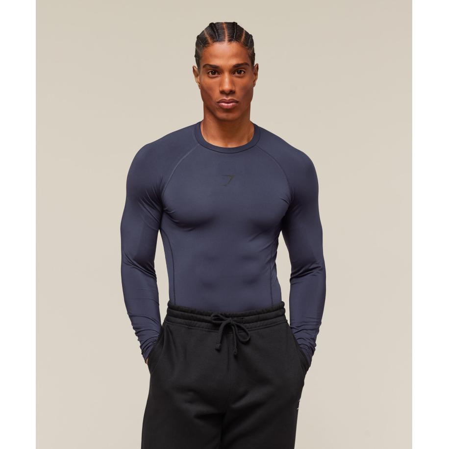 Gymshark Element Baselayer Long Sleeve T-Shirt Heavy Blue Blauw