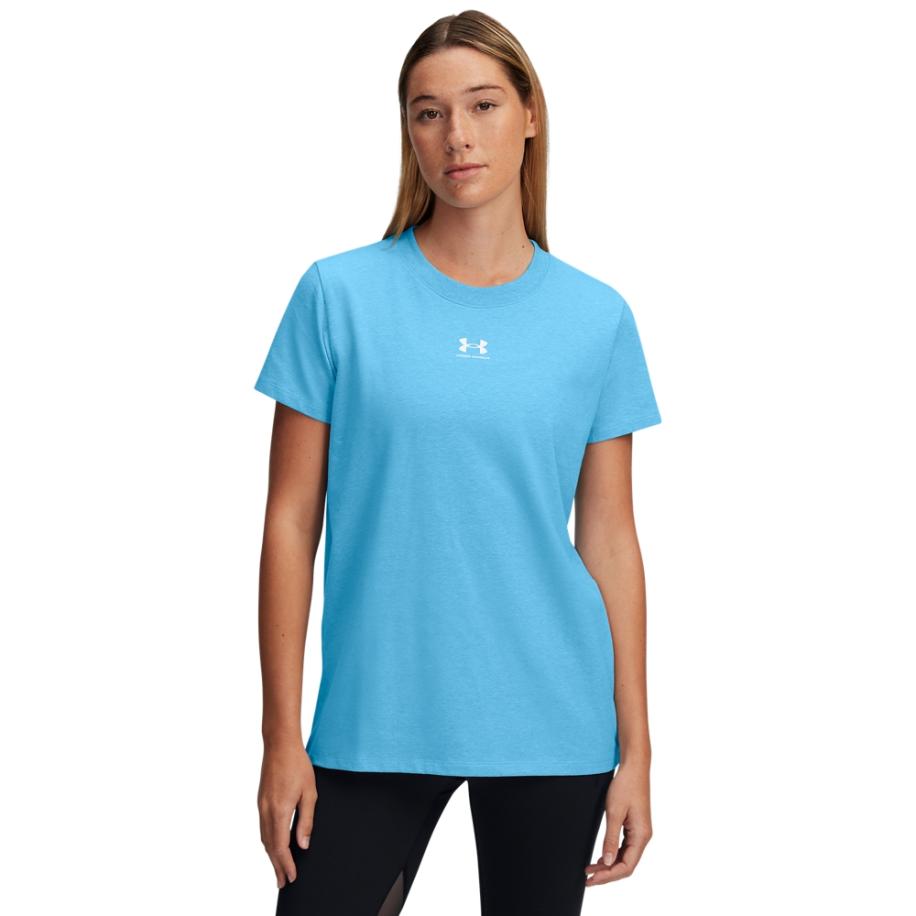 Under Armour Rival Core Damesshirt met korte mouwen Ether Blauw / Wit XS Blauw