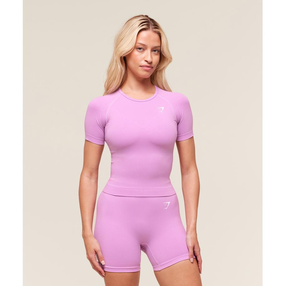 Gymshark Vital Tight T-Shirt Sour Pink Marl Roze