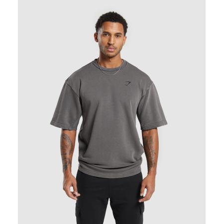 Gymshark Power Washed Short Sleeve Crew Onyx Grey