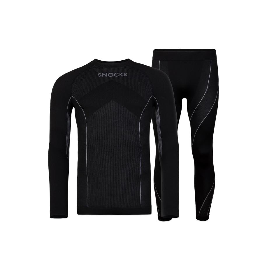 SNOCKS SNOCKS Basislaag grijs / zwart -