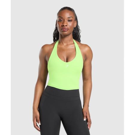 Gymshark Halter Neck Cami with Shelf Energy Gelato Green