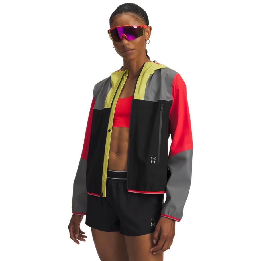 Under Armour Halo Run damesjack Geel Shade / Racer Rood / Reflecterend XS Geel