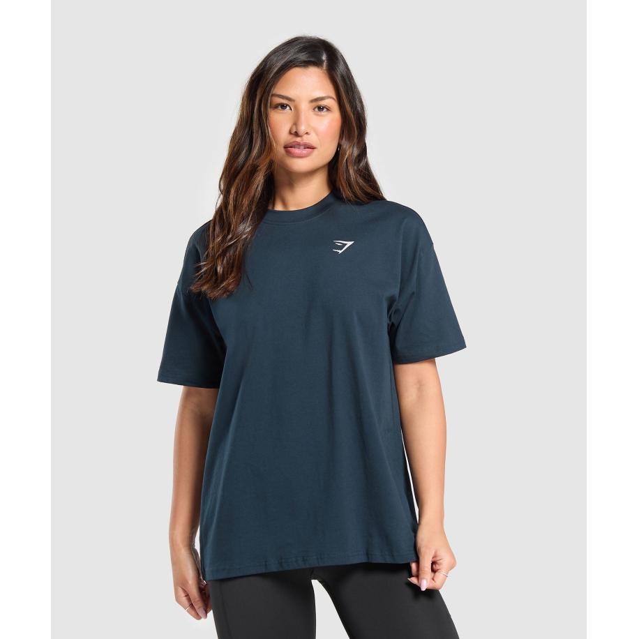 Gymshark Training Oversized T-Shirt Navy Blauw