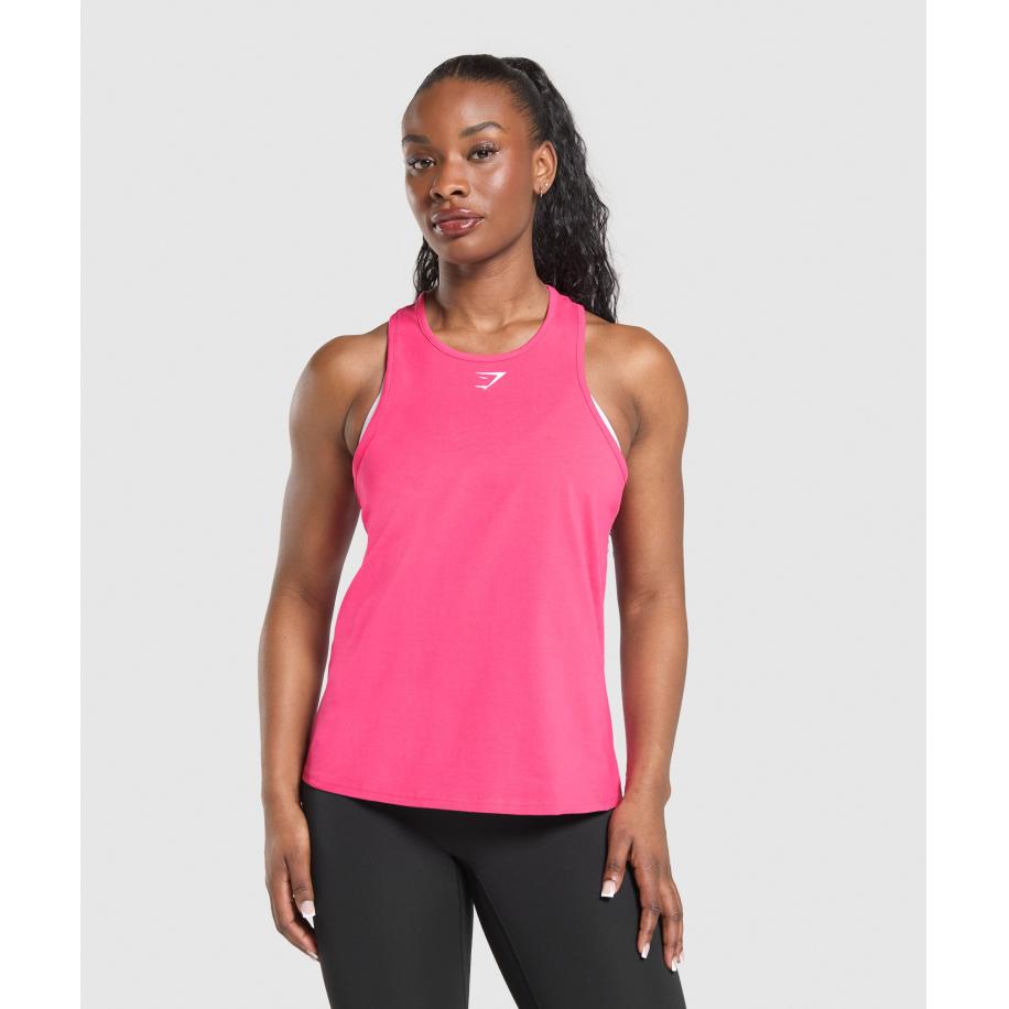 Gymshark Training Cotton Tank Freak Out Pink Roze