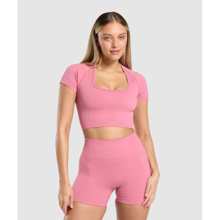 Gymshark Corset Seamless Crop Top Sunset Pink