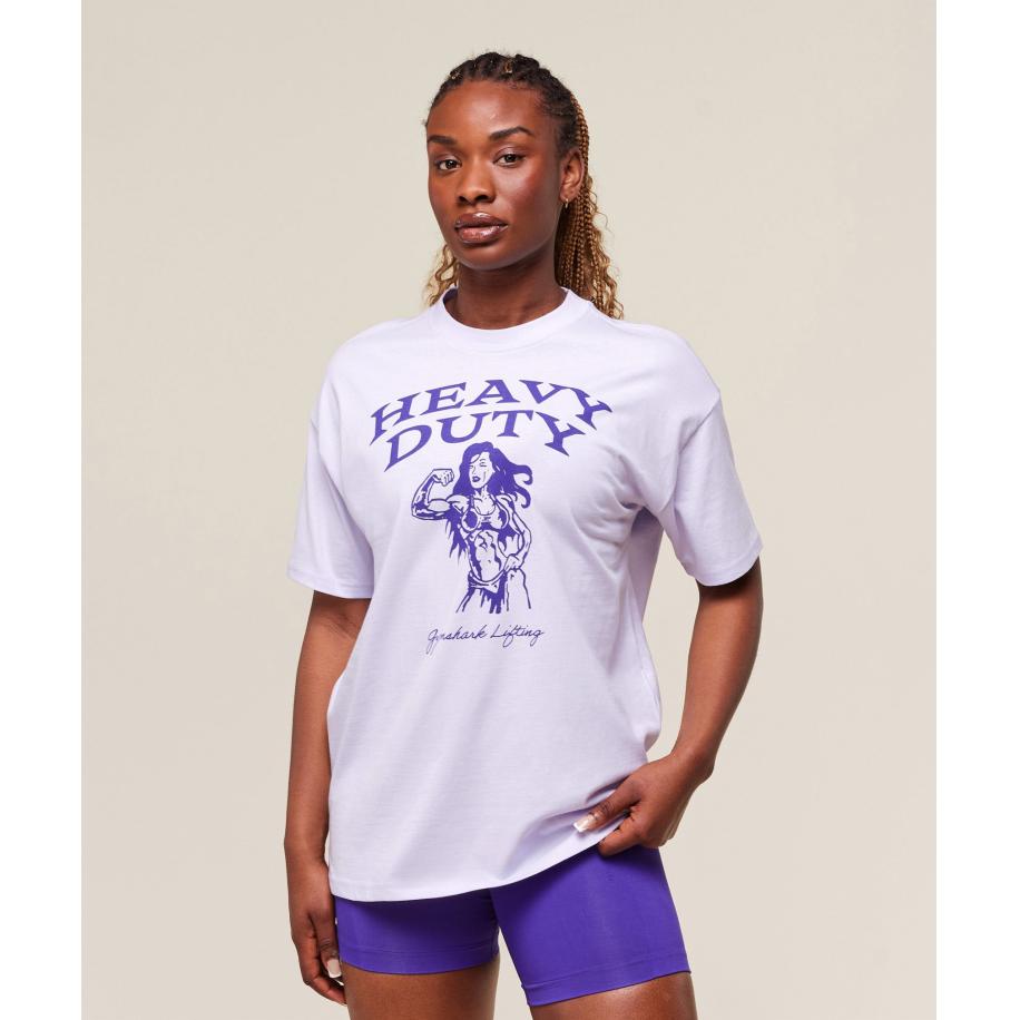 Gymshark Heavy Duty Graphic Oversized T-Shirt Fresh Lilac Paars