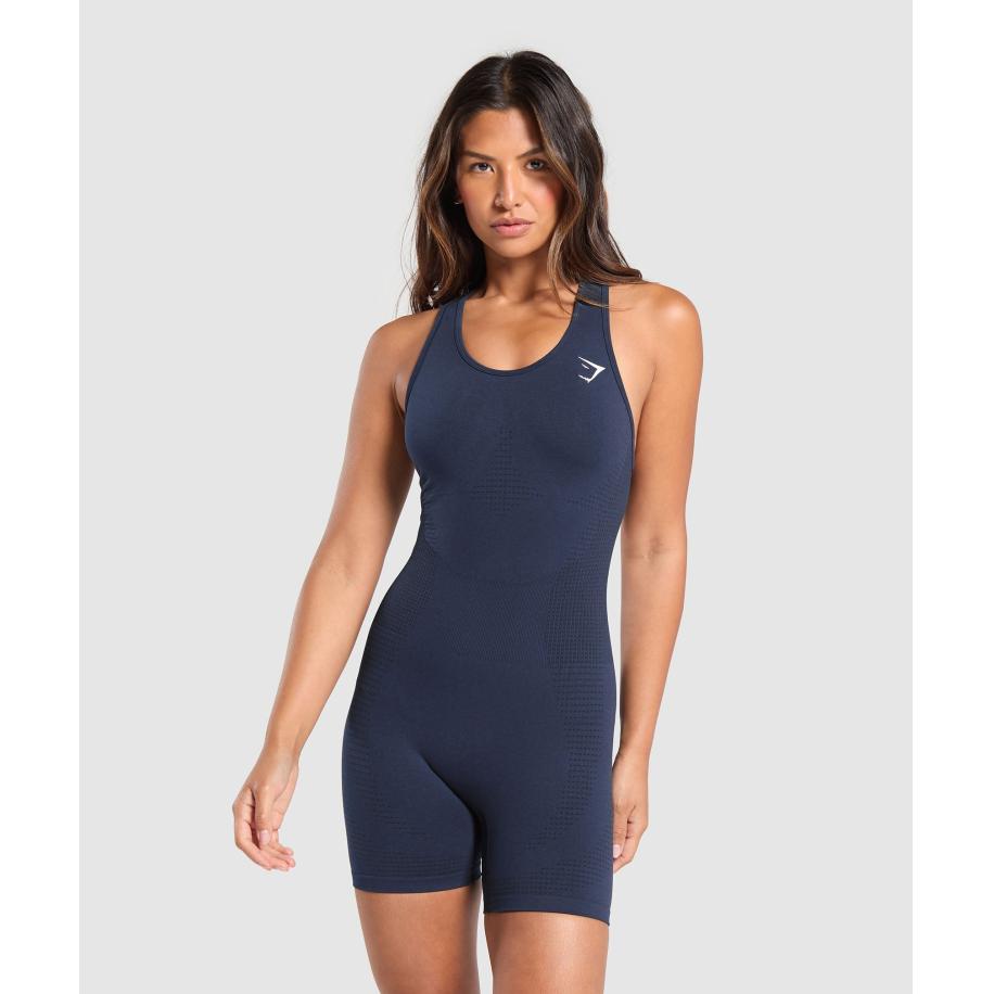 Gymshark Vital All In One Heavy Blue Marl Blauw