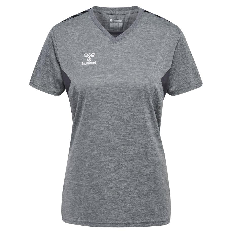 Hummel Hummel Functioneel shirt Authentic antraciet / grijs gemêleerd / wit -