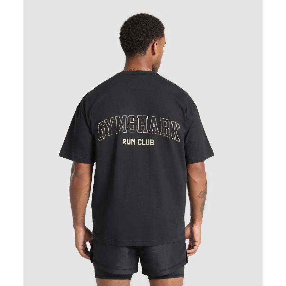 Gymshark Running Graphic T-Shirt Black Zwart