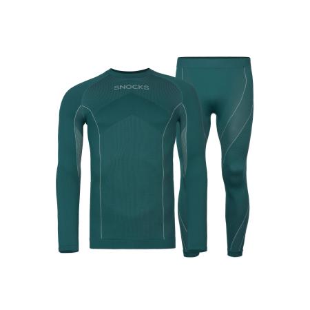 SNOCKS SNOCKS Basislaag lichtgrijs / donkergroen