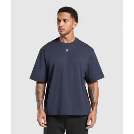 Gymshark Rest Day Essentials Boxy T-Shirt Heavy Blue