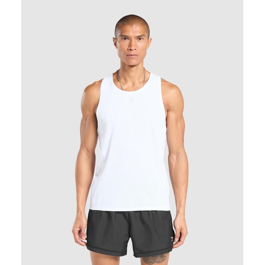 Gymshark Running Tank White Wit