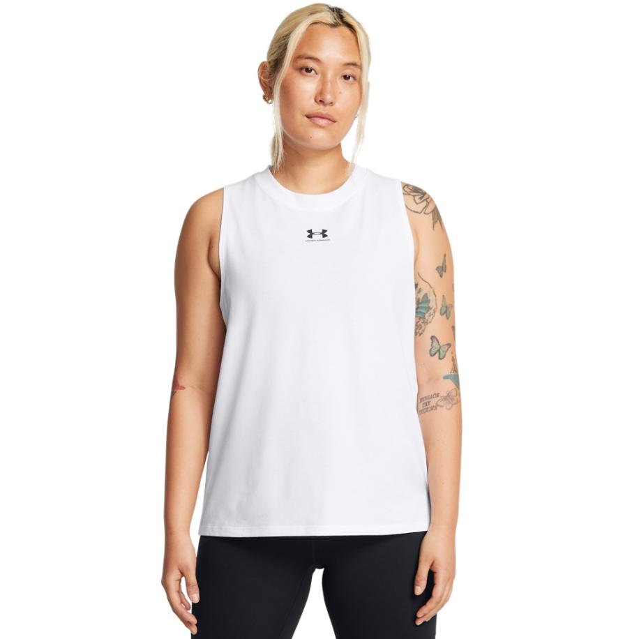Damestanktop Under Armour Rival Muscle Wit / Zwart XL Wit