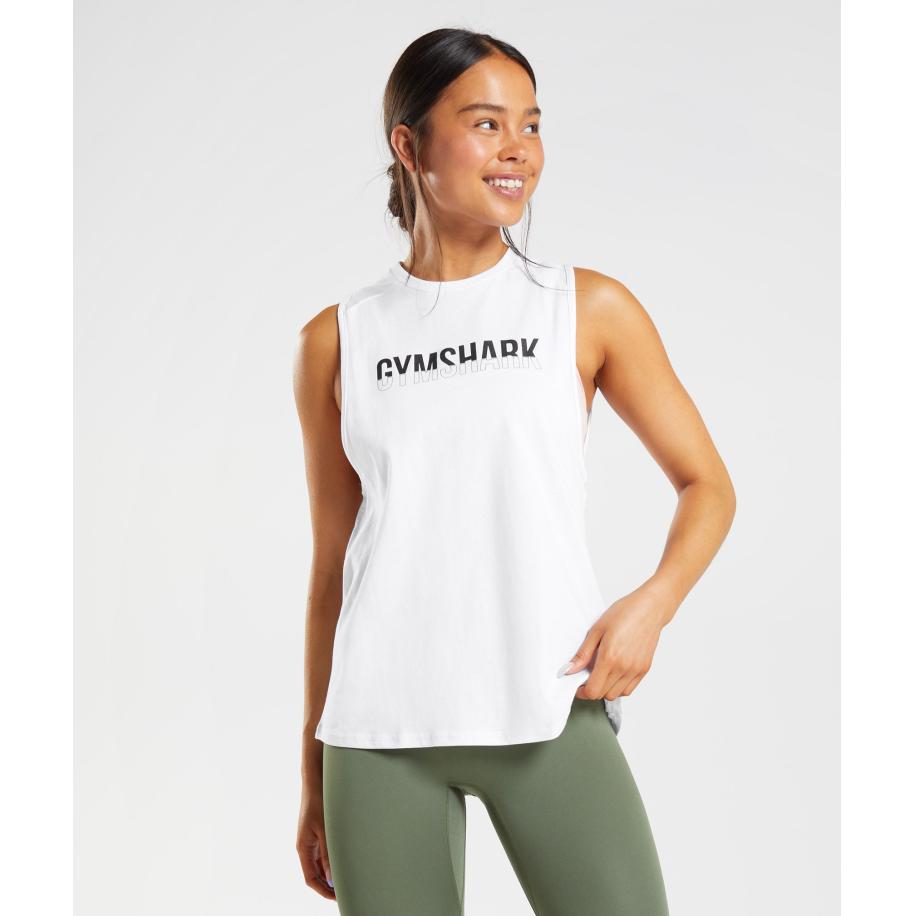 Gymshark Fraction Tank White Wit