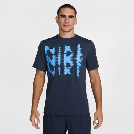 Nike Hyverse Dri-FIT UV fitnesstop met korte mouwen voor heren - Blauw