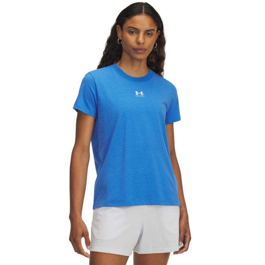 Under Armour Rival Core Damesshirt met korte mouwen Blauw Atlantis / Wit M Blauw