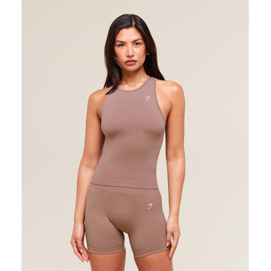Gymshark Everyday Seamless Tight Fit Tank Chestnut Pink Roze