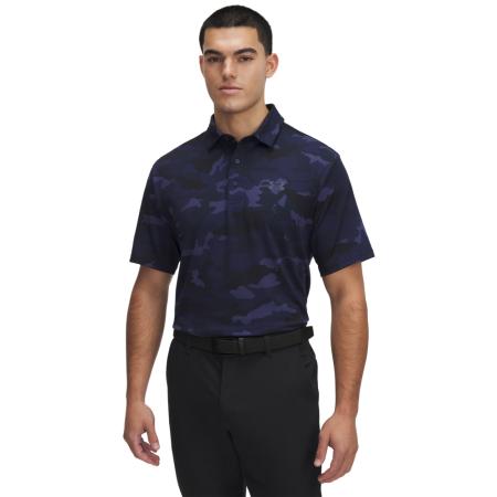 Under Armour Playoff 3.0 Printed Herenpolo Midnight Marineblauw / Downpour Grijs XL