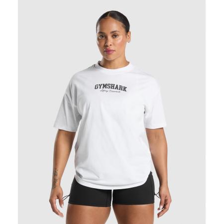 Gymshark Lifting Essentials Graphic Oversized T-Shirt White