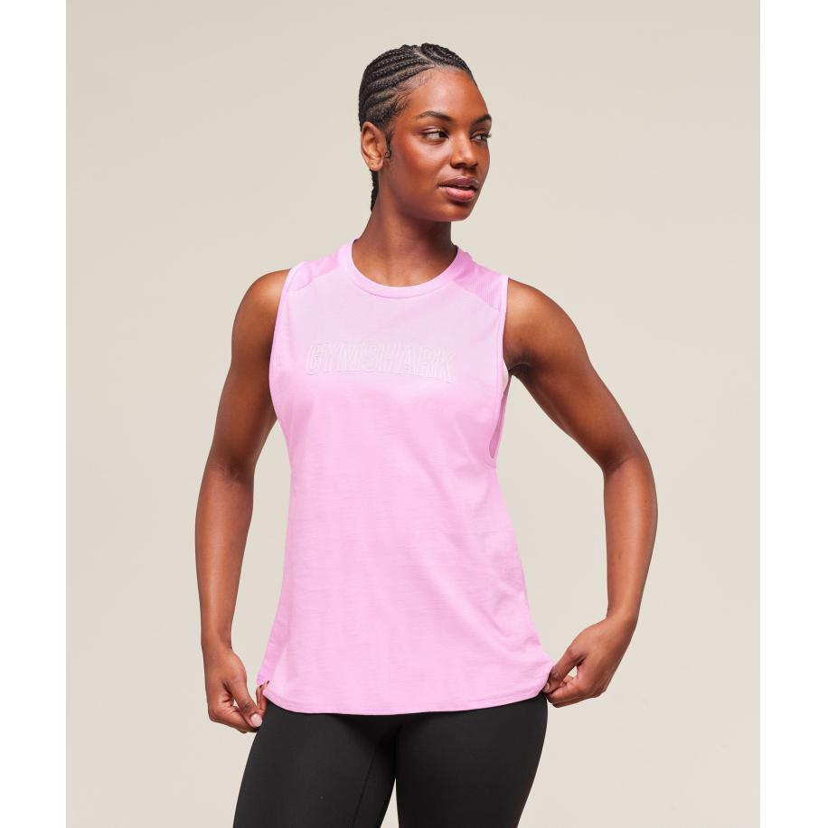 Gymshark Trace Graphic Tank Sour Pink Roze