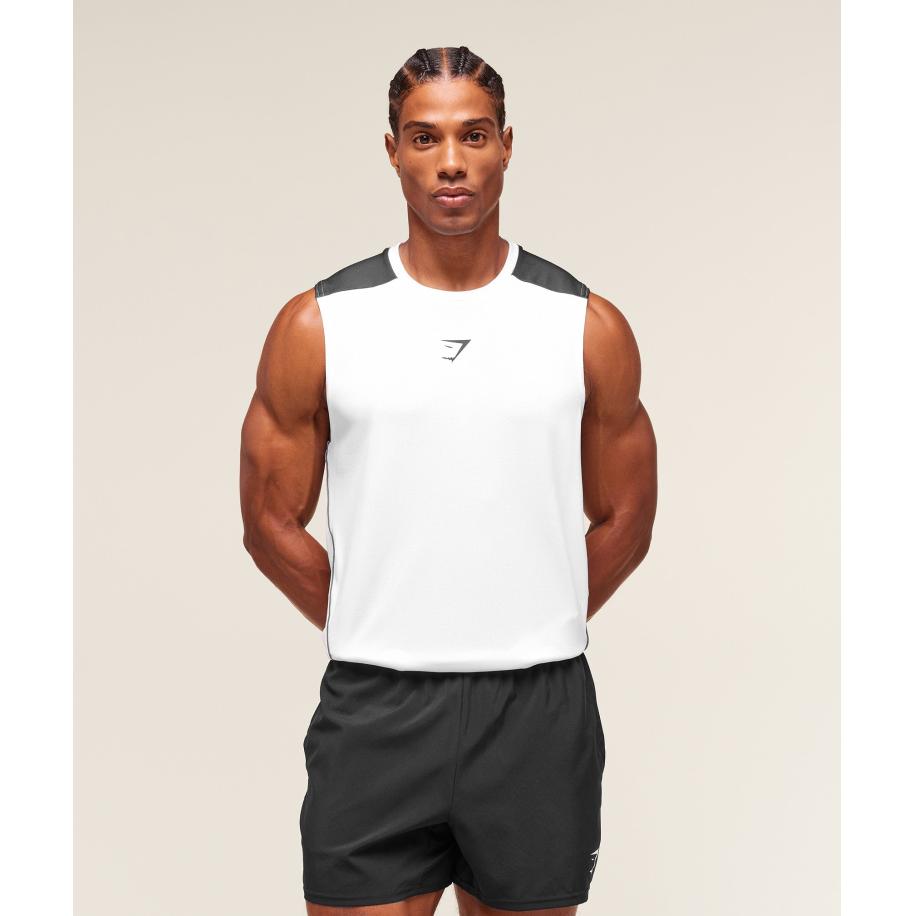 Gymshark Arrival Block Tank White Wit