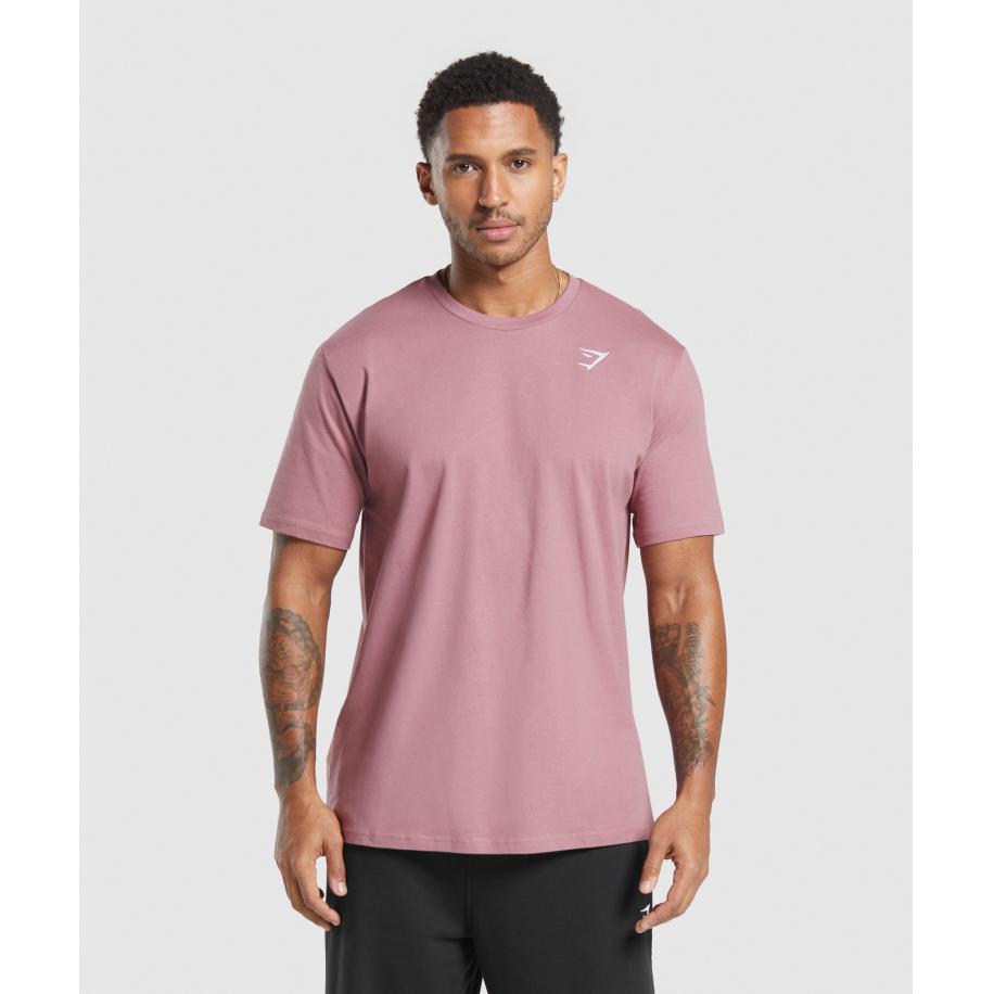 Gymshark Crest T-Shirt Calm Pink Roze