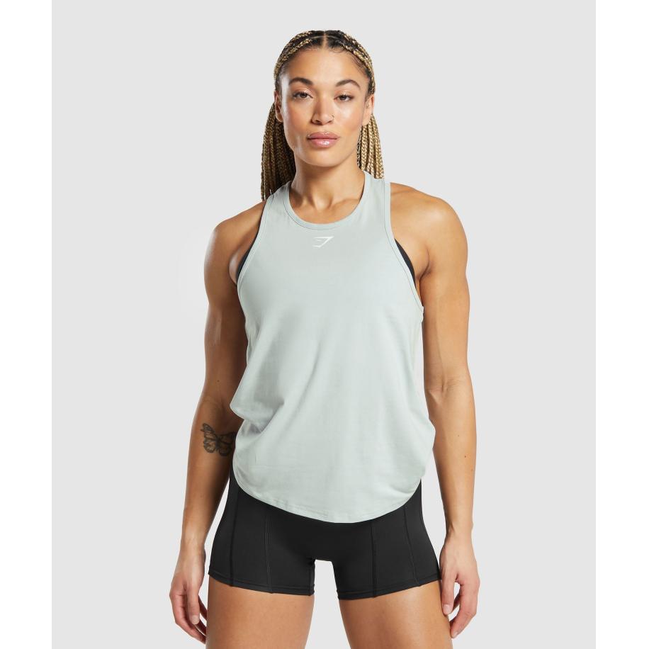 Gymshark Training Cotton Tank Light Grey Grijs