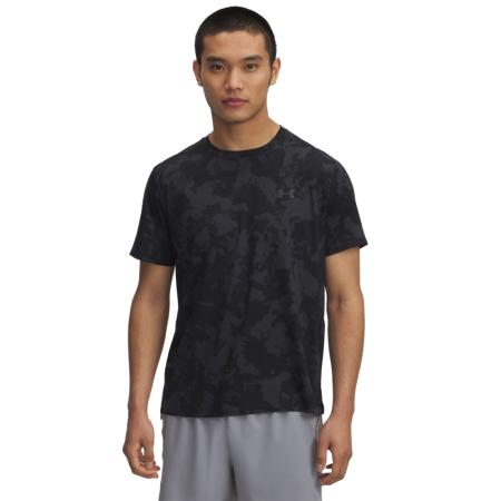 Under Armour Launch Elite Printed Herenshirt met korte mouwen Anthracite / Zwart / Reflecterend XXL