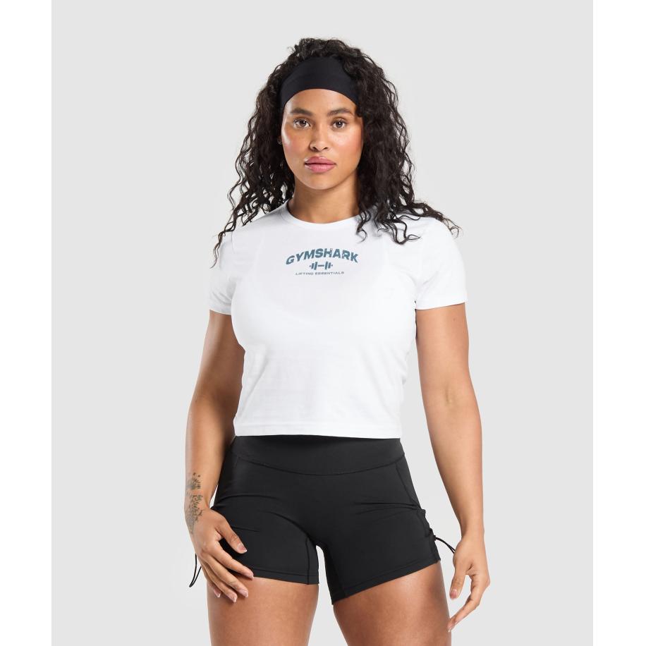 Gymshark Team GS Baby Tee White Wit