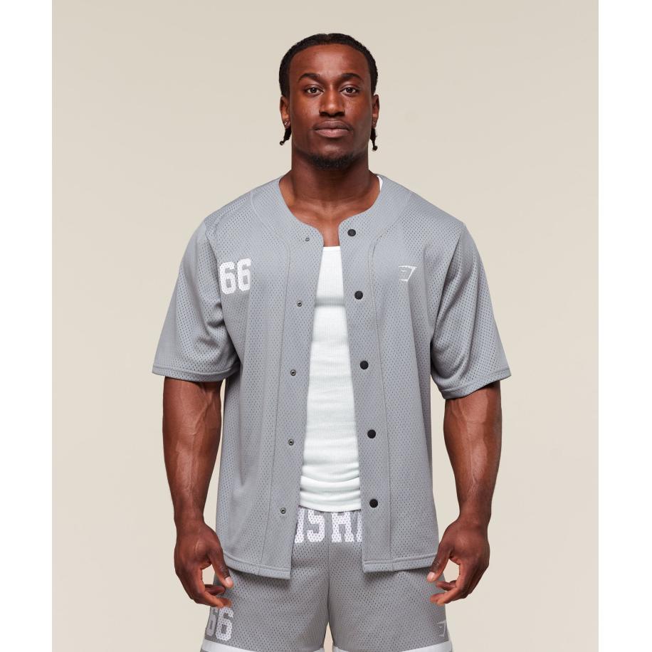 Gymshark Sports Jersey Denim Grey Grijs