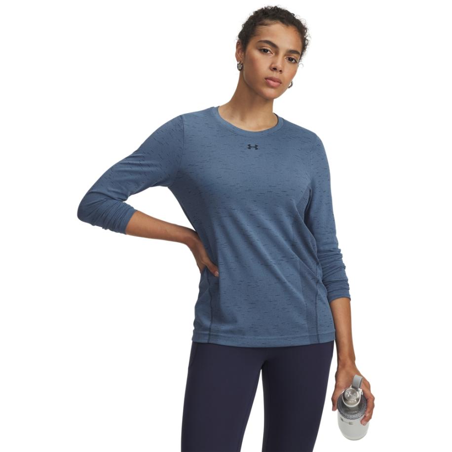 Under Armour Vanish Seamless Losvallende longsleeve voor dames Blauw Smoke / Washed Marineblauw / Zwart S Blauw