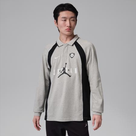 Jordan Flight poloshirt met lange mouwen voor heren - Grijs