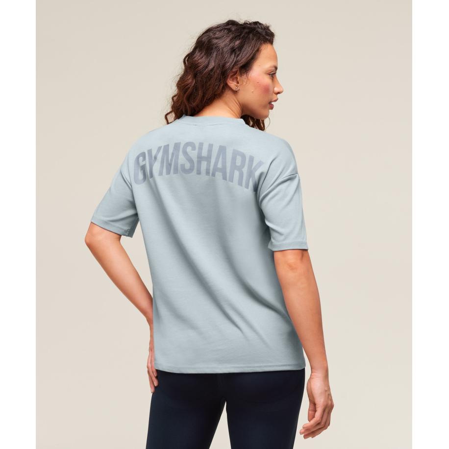 Gymshark Power Oversized T-Shirt Denim Grey Grijs