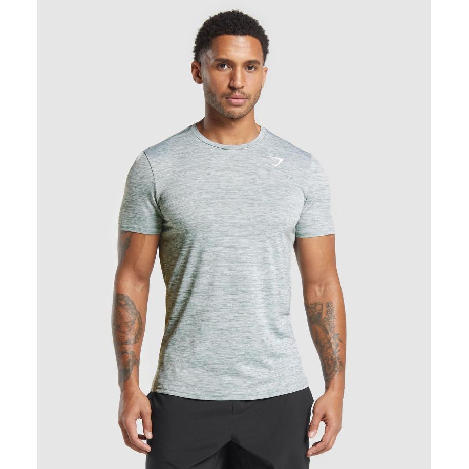 Gymshark Arrival Marl T-Shirt Celeste Blue/White Marl Blauw