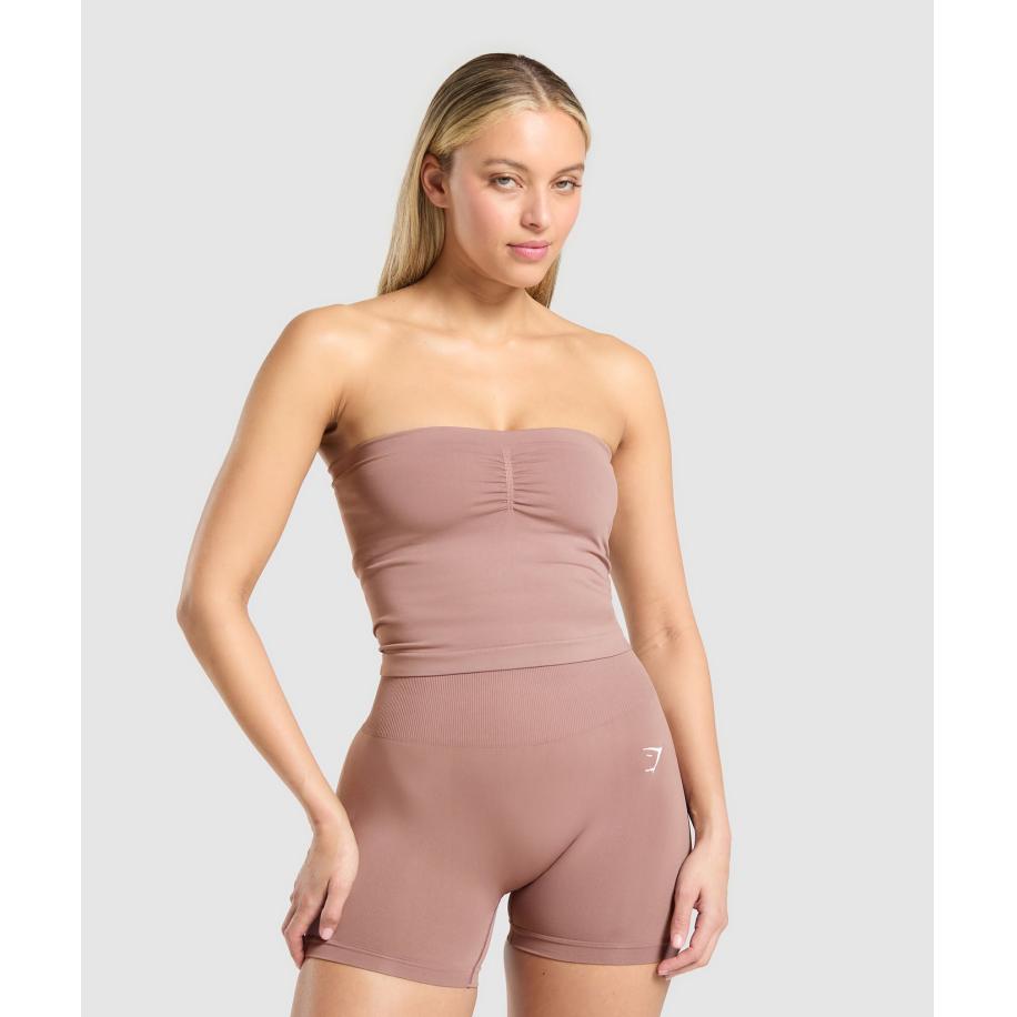 Gymshark Everyday Seamless Midi Tube Top Chestnut Pink Roze