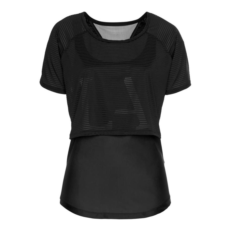 Lascana LASCANA ACTIVE Functioneel shirt Digital Mauve zwart -