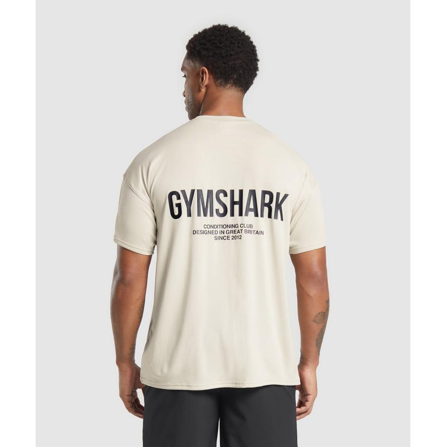 Gymshark Conditioning Club Oversized T-Shirt Pebble Grey Grijs