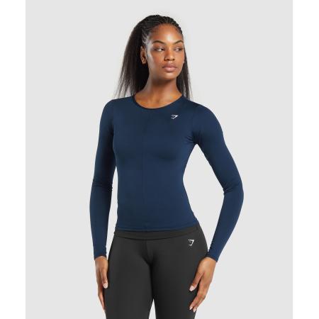 Gymshark Everyday Open Back Long Sleeve Top Navy