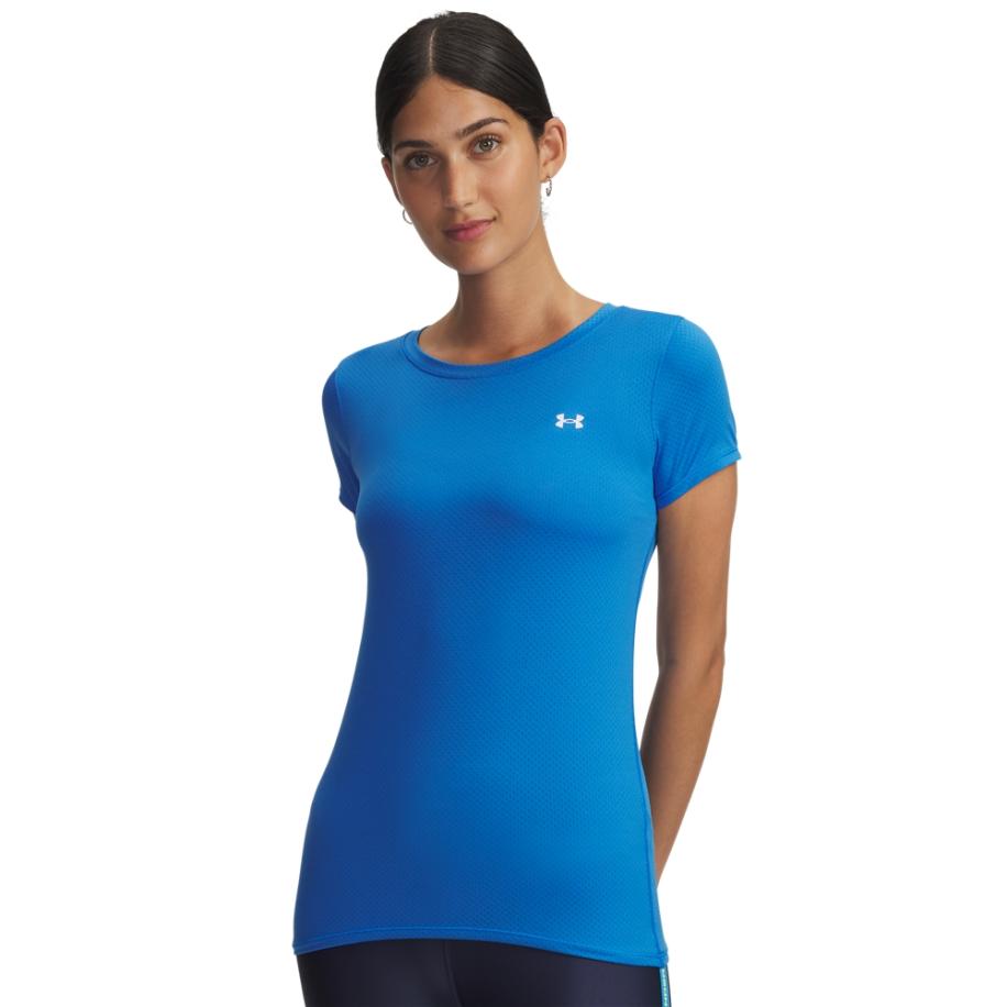 Damesshirt HeatGear® Armour met korte mouwen Blauw Atlantis / Wit XS Blauw