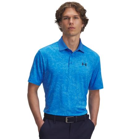 Under Armour Playoff 3.0 Printed Herenpolo Blauw Atlantis / Viral Blauw / Midnight Marineblauw XS