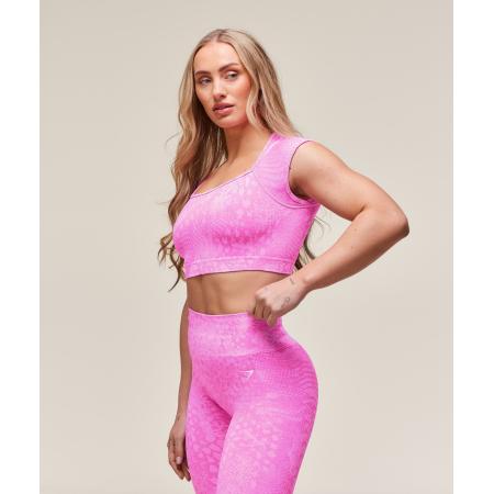 Gymshark Adapt Animal X Whitney Seamless Crop Top Sour Pink/Vibrant Pink