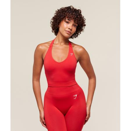 Gymshark Vital Halter Neck Tank With Shelf Velocity Red