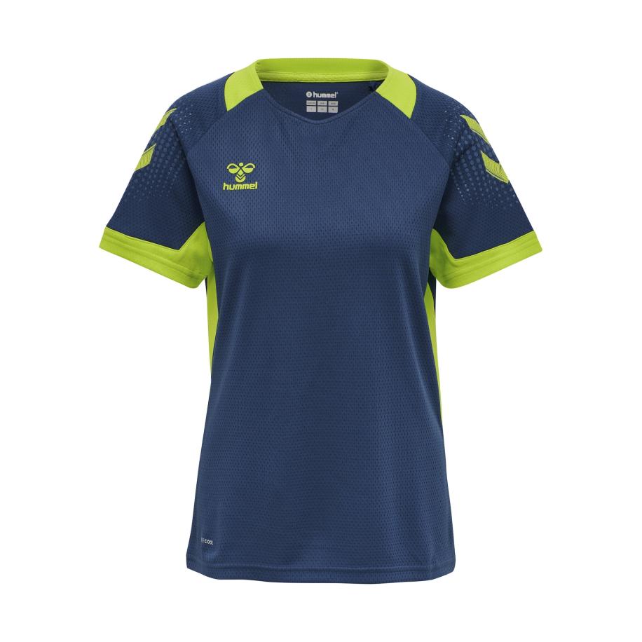 Hummel Hummel Functioneel shirt Lead donkerblauw / limoen -
