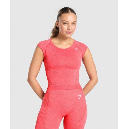 Gymshark Vital Scoop Neck Top Coral Red Marl