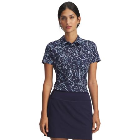 Under Armour Playoff 3.0 Printed Damespolo Midnight Marineblauw / Blauw Smoke / Blauw Calm XS