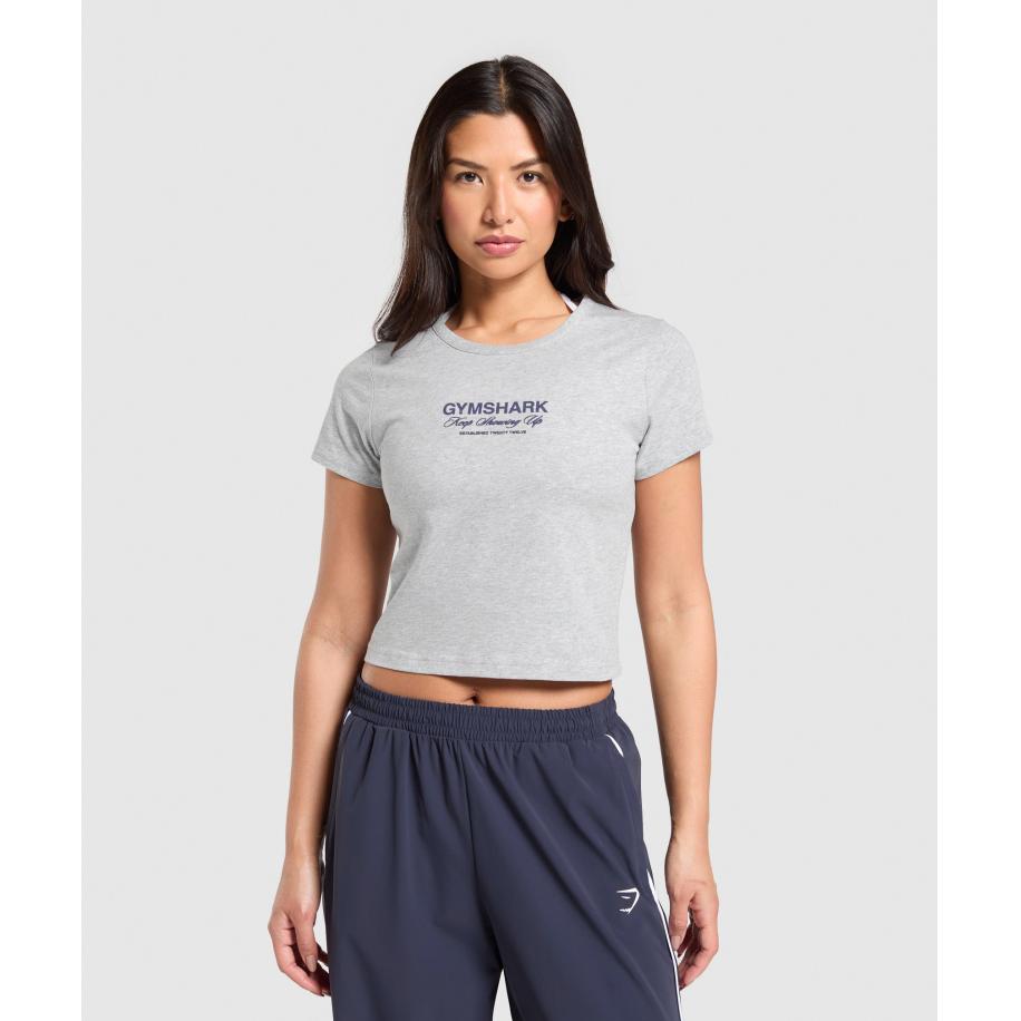 Gymshark EST 2012 Graphic Baby T-Shirt Light Grey Core Marl Grijs