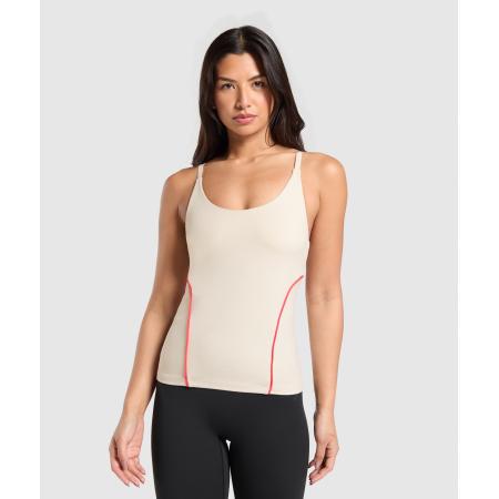 Gymshark Contour Stitch Tank with Shelf Oat White
