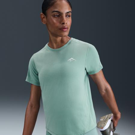 Nike Trail Dri-FIT hardlooptop met korte mouwen voor dames - Groen