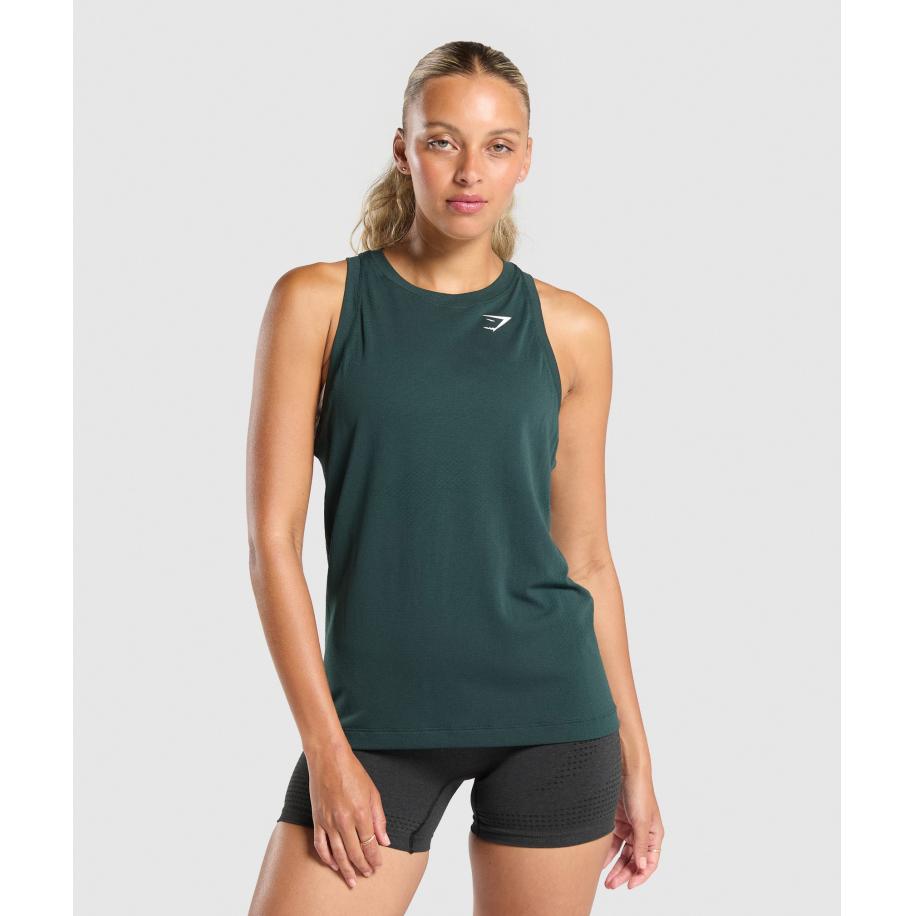 Gymshark Vital Light Tank Woodland Green Marl Groen